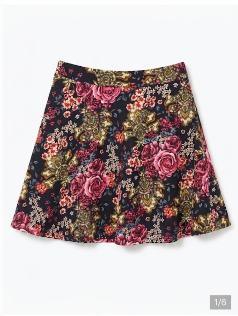 Forever 21 floral skater mini skirt size M